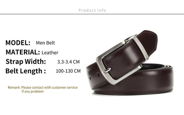 Men's Leather Belt Reversible Buckle